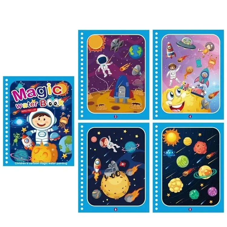 Magical Book Water Drawing Montessori Toys Reusable Coloring Book Magic Water Drawing Book Sensory Early Education for Children