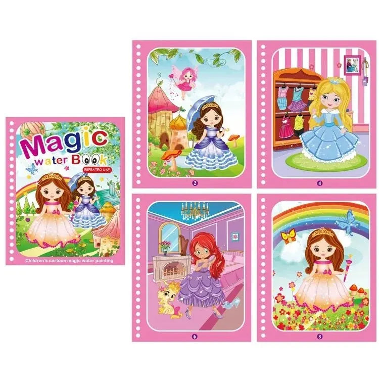 Magical Book Water Drawing Montessori Toys Reusable Coloring Book Magic Water Drawing Book Sensory Early Education for Children