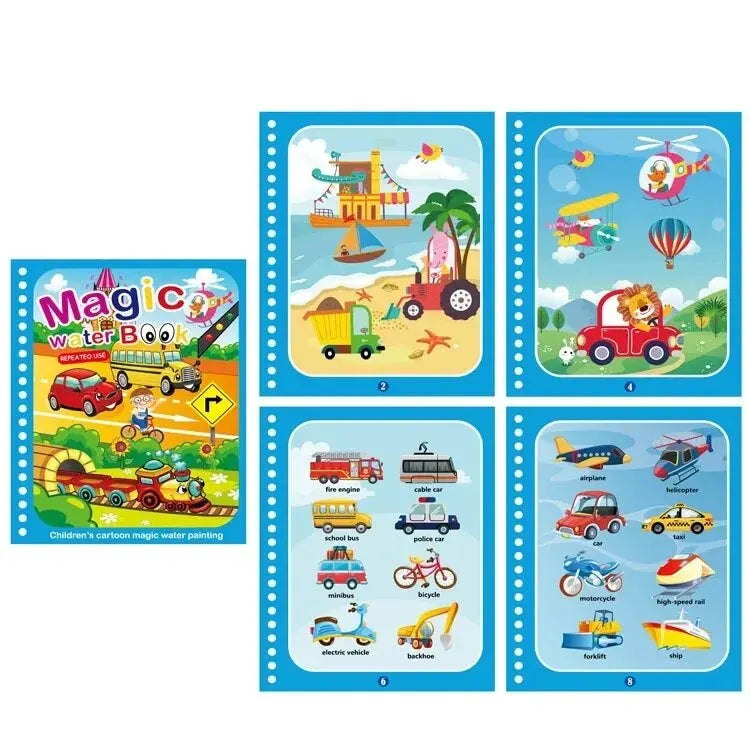 Magical Book Water Drawing Montessori Toys Reusable Coloring Book Magic Water Drawing Book Sensory Early Education for Children