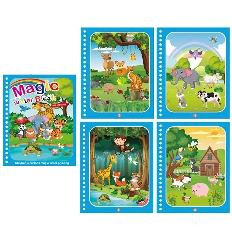 Magical Book Water Drawing Montessori Toys Reusable Coloring Book Magic Water Drawing Book Sensory Early Education for Children