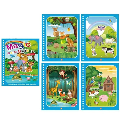Magical Book Water Drawing Montessori Toys Reusable Coloring Book Magic Water Drawing Book Sensory Early Education for Children
